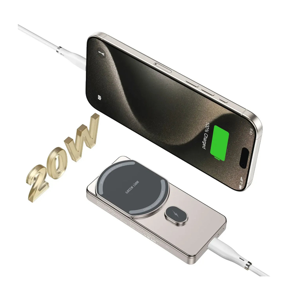 Green Lion 10000 m Ah Milton Power Bank - Titanium – image 9