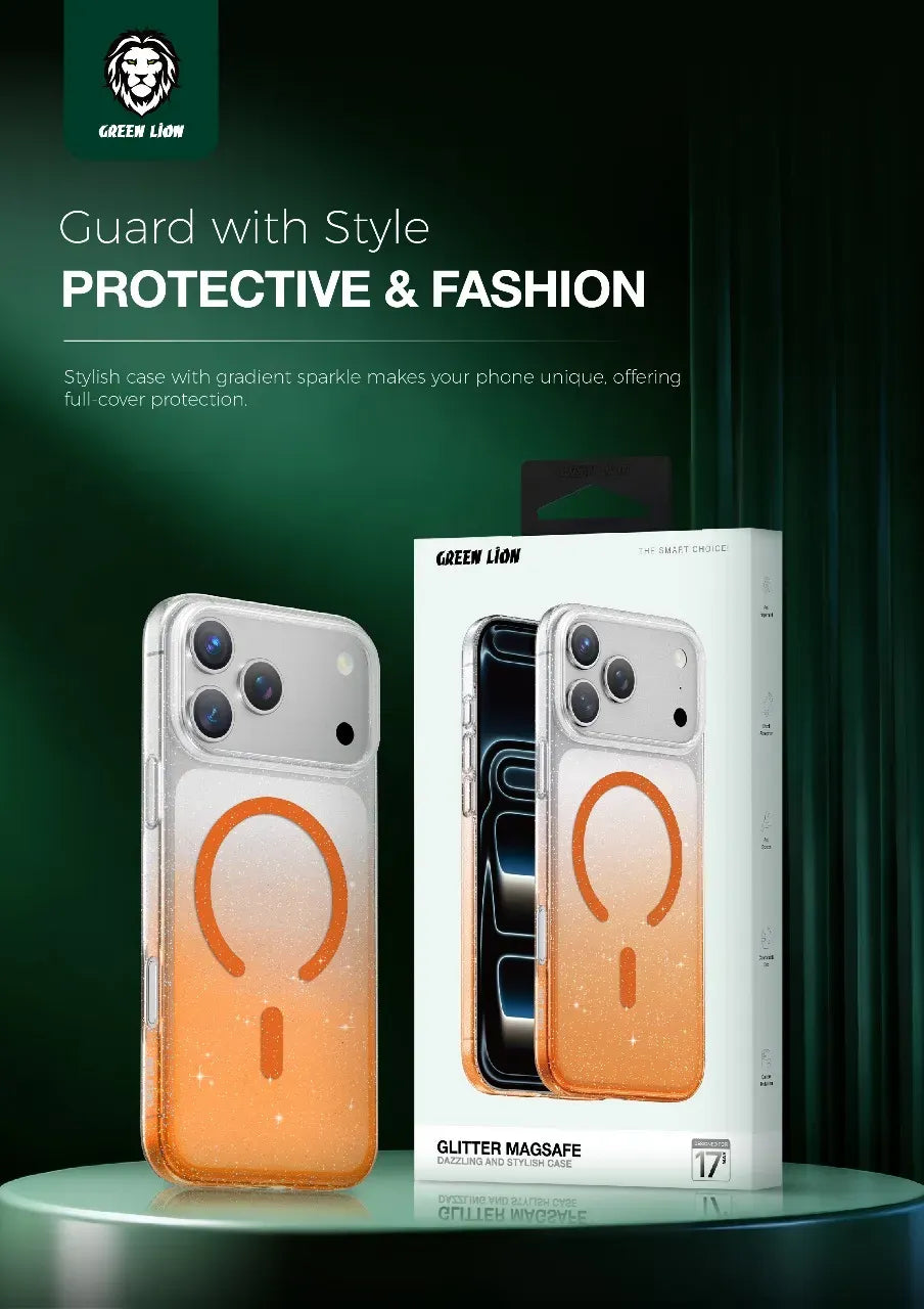 Green Lion Glitter MagSafe Case - Orange – image 6