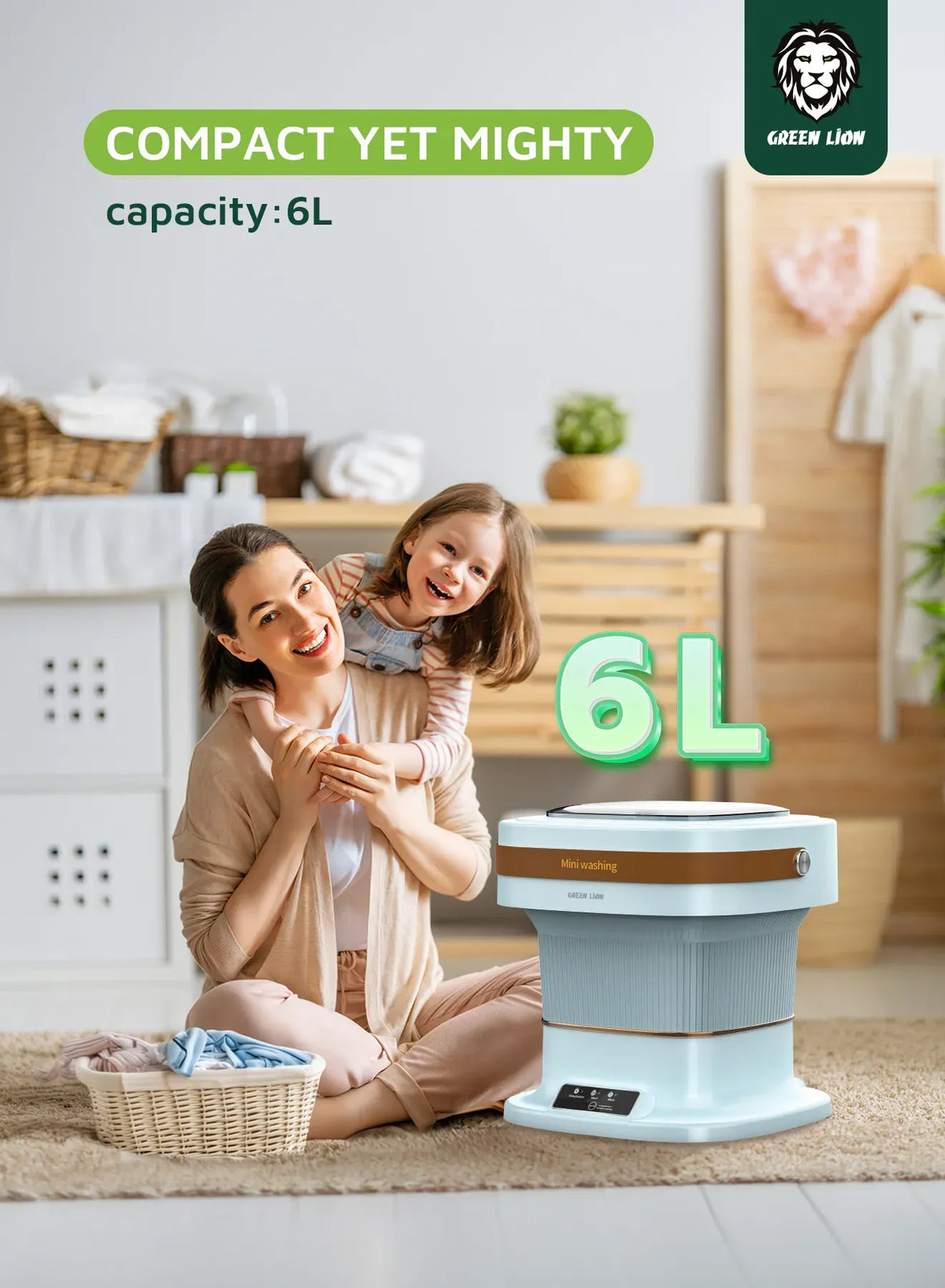 Green Lion Portable 6l Washing Machine Blue – image 5