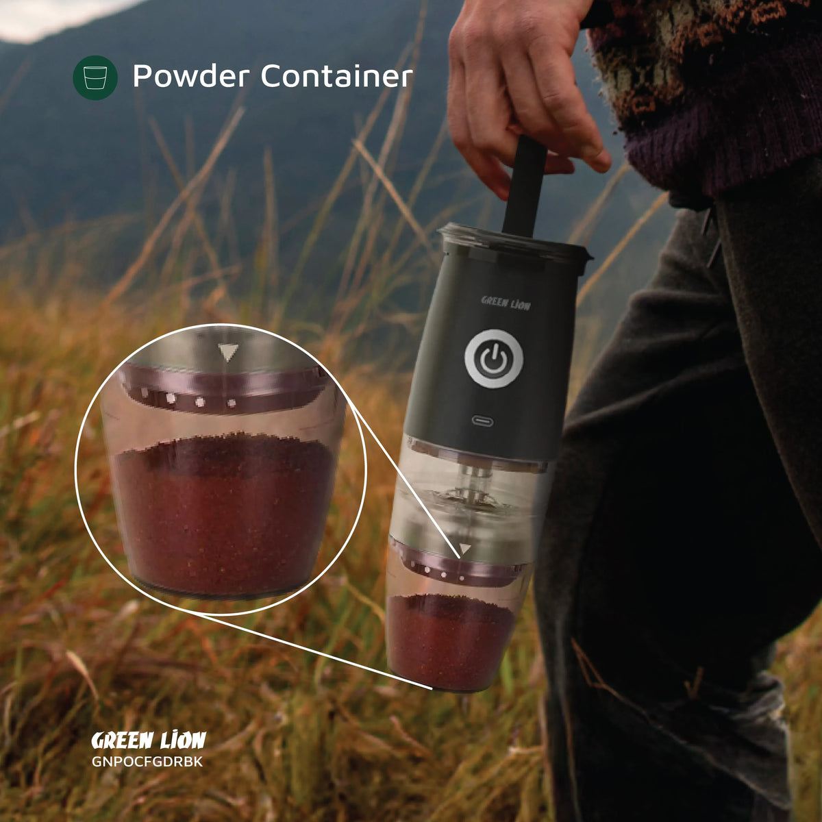 Green Lion Portable Coffee Grinder Black – image 11