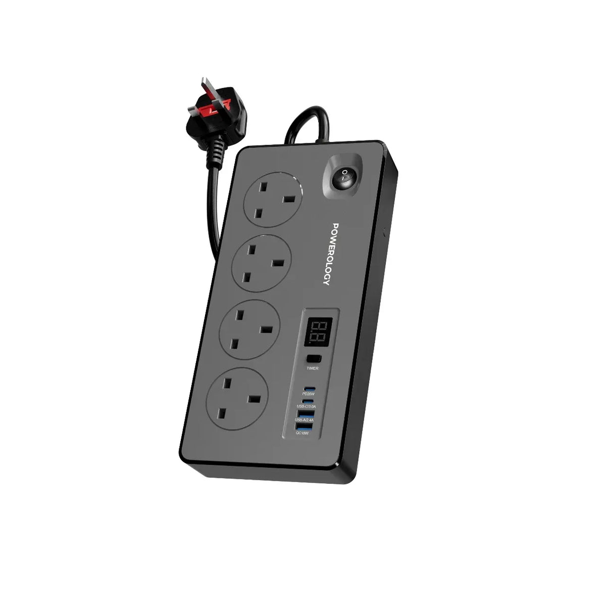 Powerology 4ac 2990w Power Strip Black – image 2