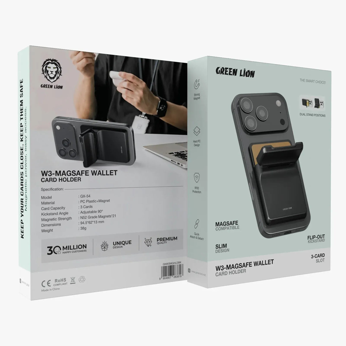 Green Lion W3 MagSafe Wallet Card Holder Black – image 7