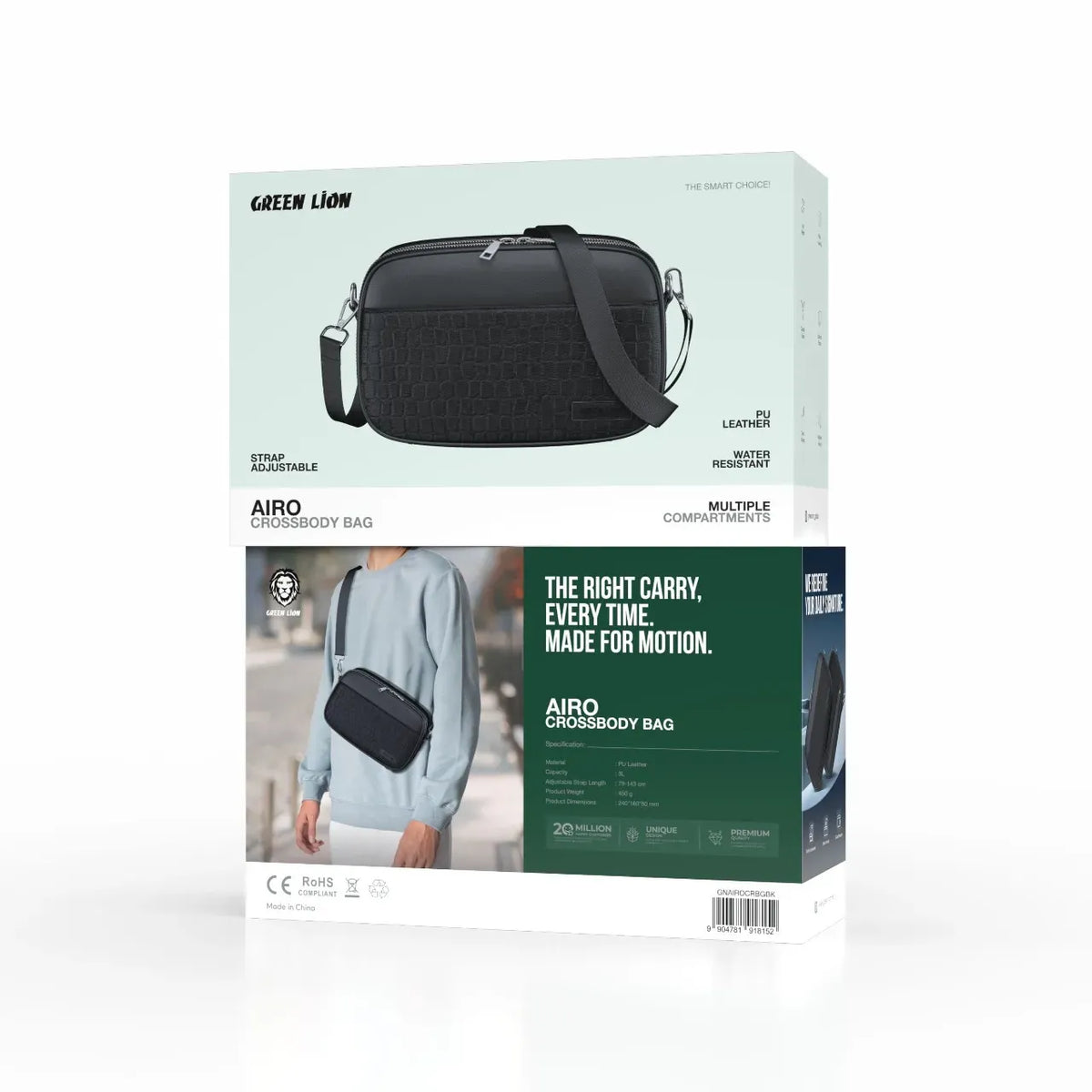 Green Lion Airo Crossbody Bag Black – image 3