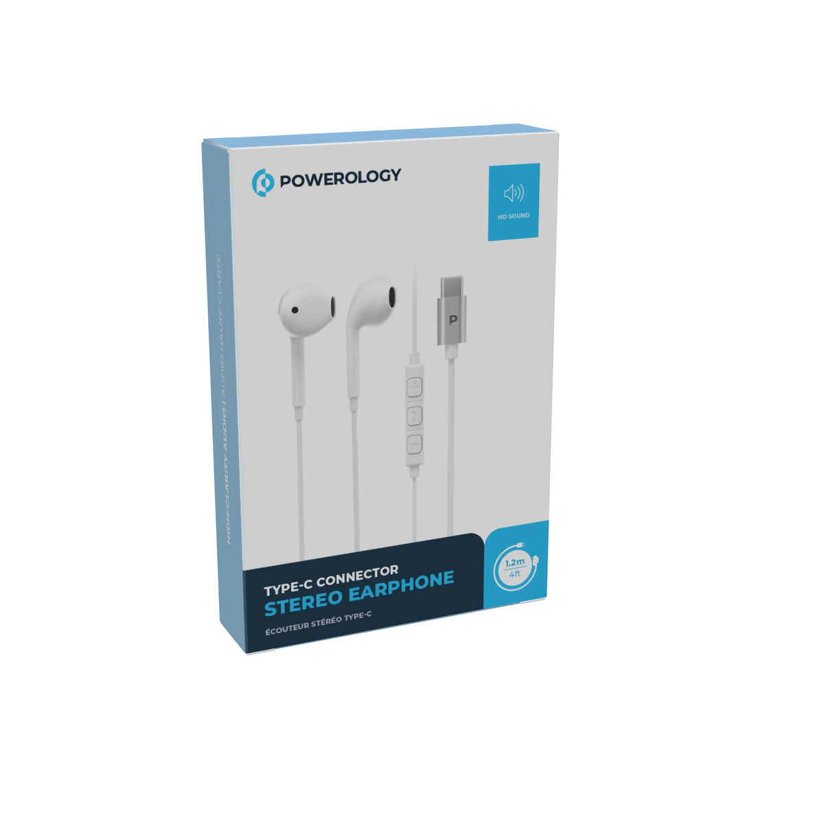 Powerology Type-CConnector Stereo Earphone(1.2 m/4 ft) - White – image 4