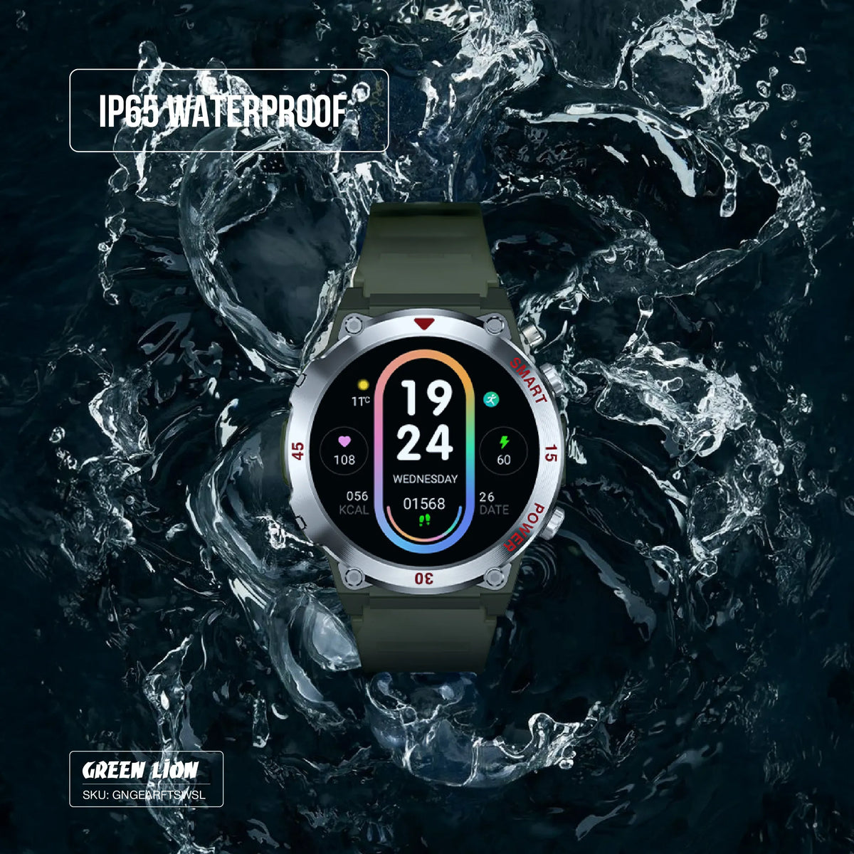 Green Lion Gear Fit Smart Watch - Silver – image 6