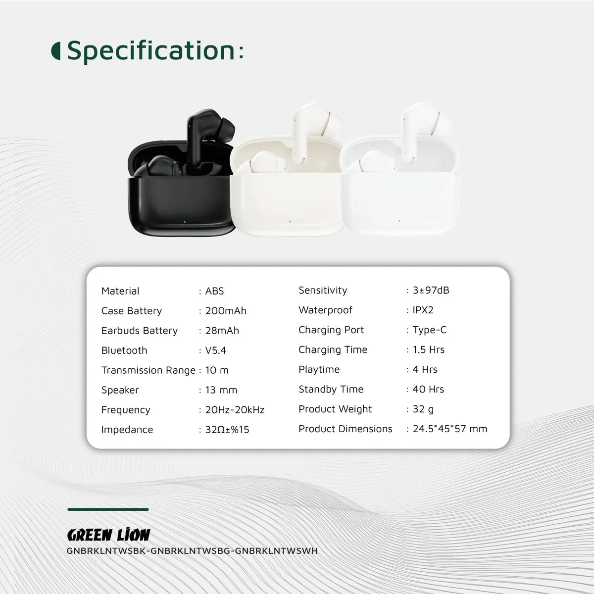 Green Lion Brooklyn True Wireless Earbuds - Black – image 9