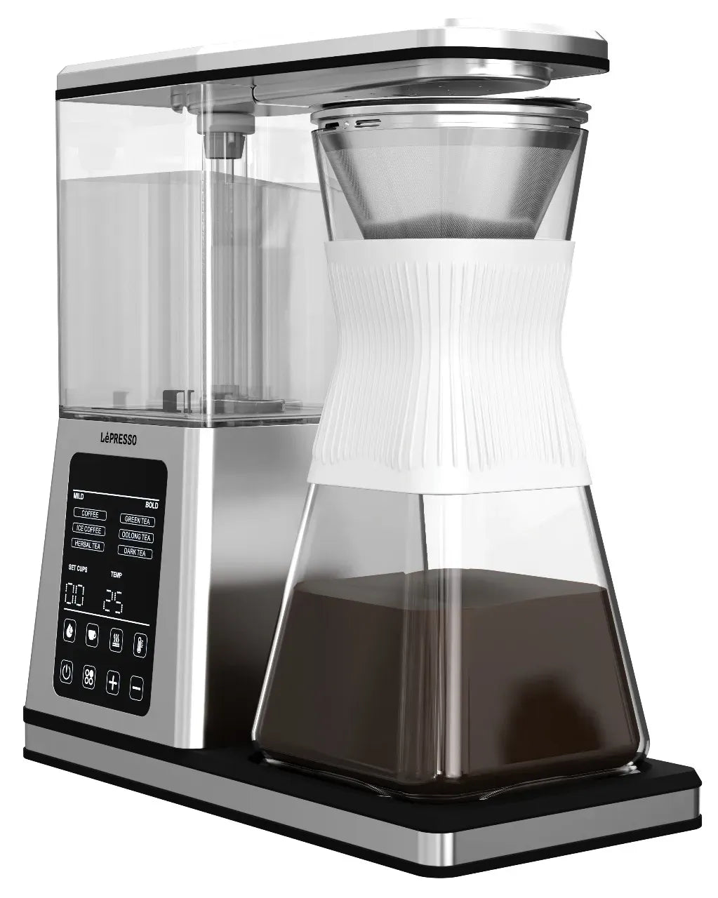 LePresso Crystal Brew Drip Coffee Tea Maker with Smart Digital Control Silver – image 4