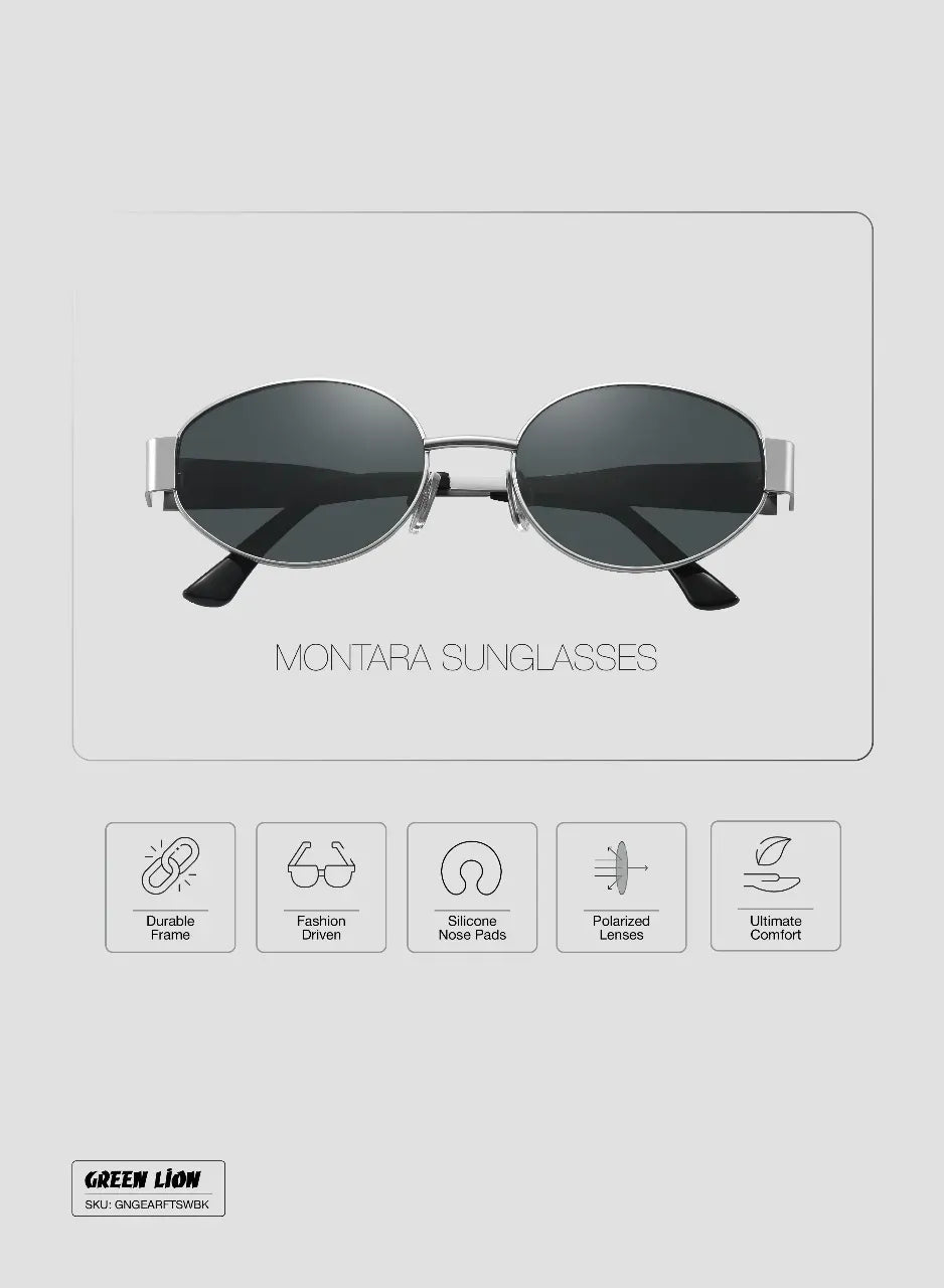 Green Lion Montara Sunglasses Silver – image 7