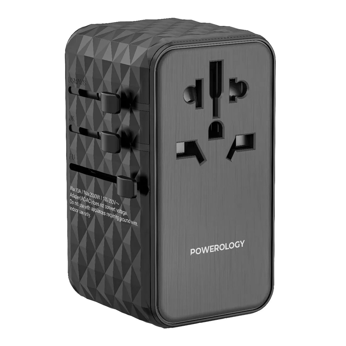 Powerology Gan 170w Universal Charger with 4 Ports Fast Charging AC Black – image 8