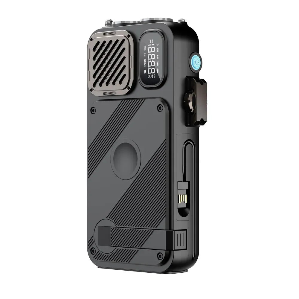 Powerology 16000mAh Solar Power Bank with Fm Radio Speaker and Lights Black – image 4