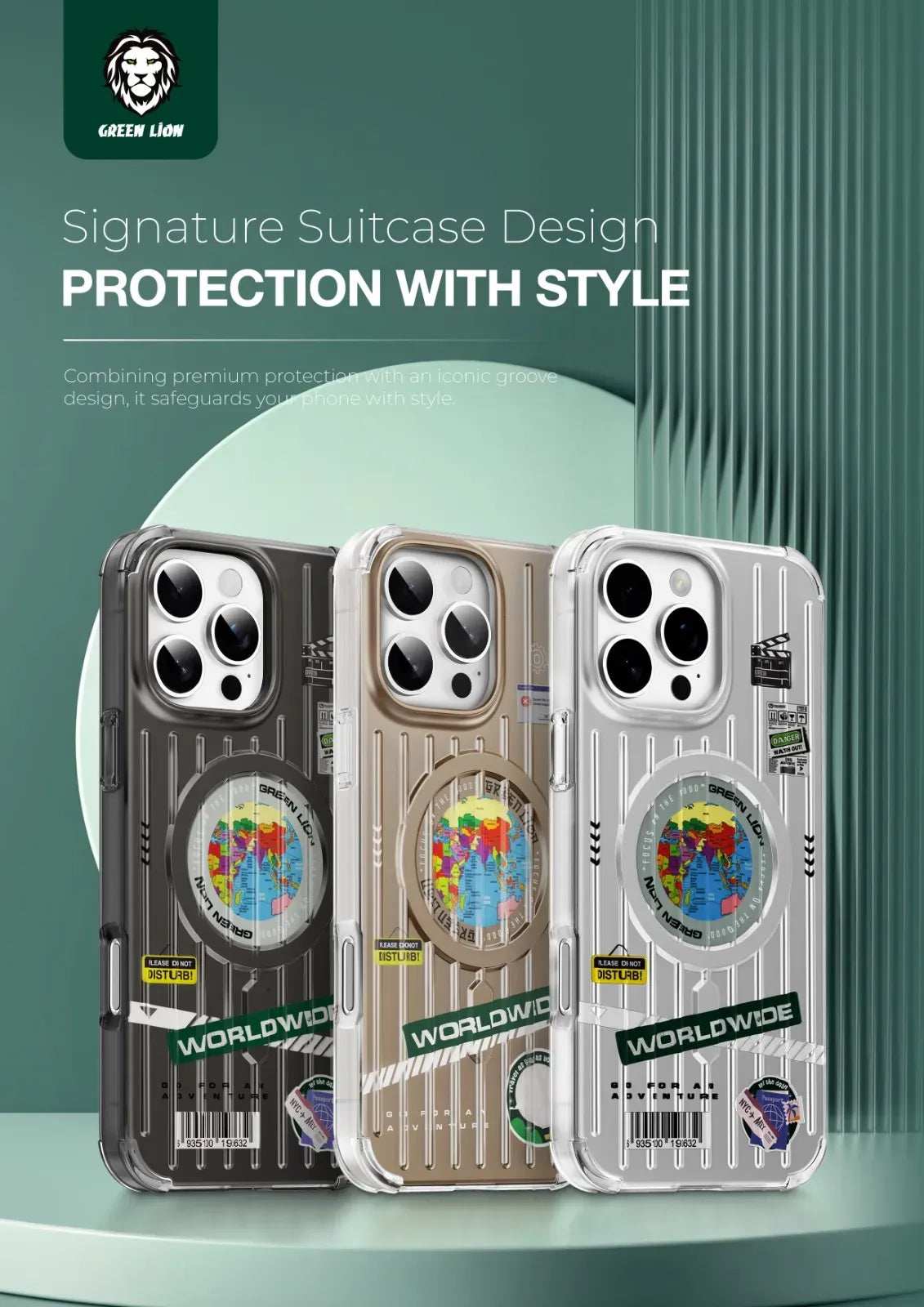 Green Lion Globe MagSafe Case - Silver – image 5