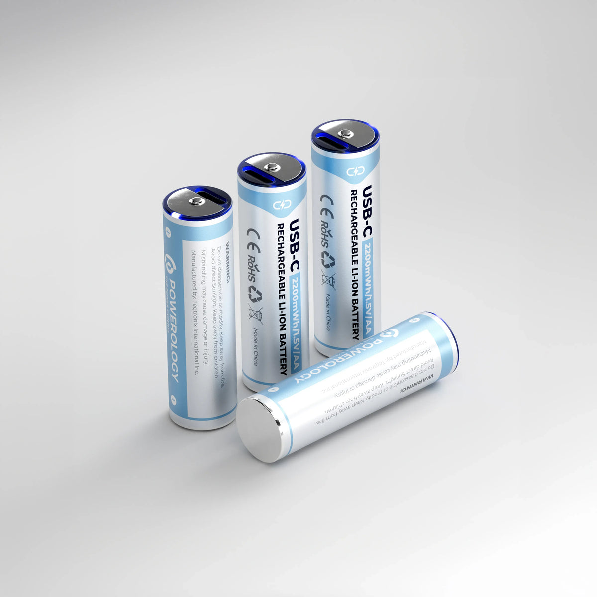 Powerology 1 5v Type C Rechargeable Lithium Ion Battery Aa Battery 2200mwh 4pcs Per Pack – image 9