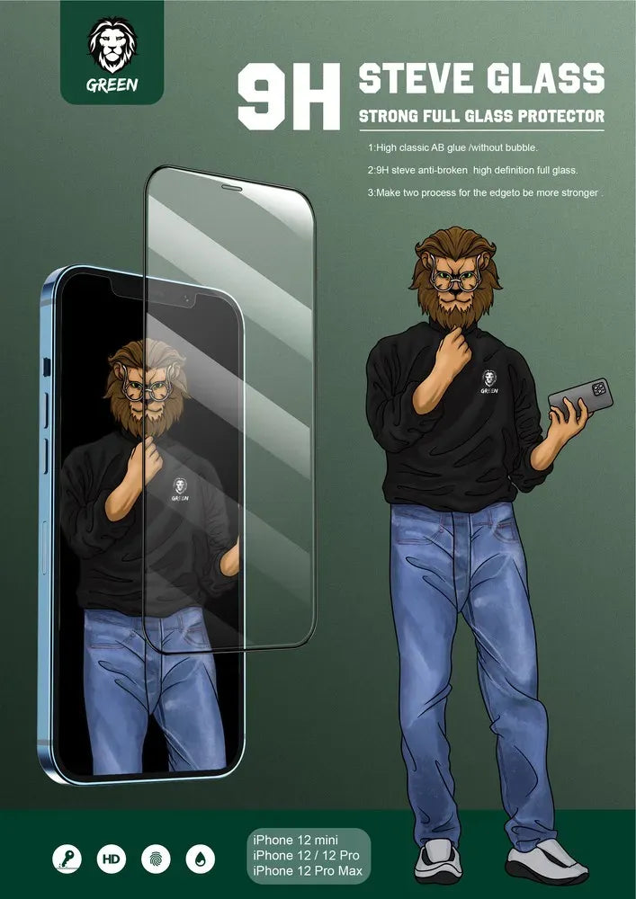 Green Lion 9 HSteve HD Screen Protector - Black Edge/Clear – image 5
