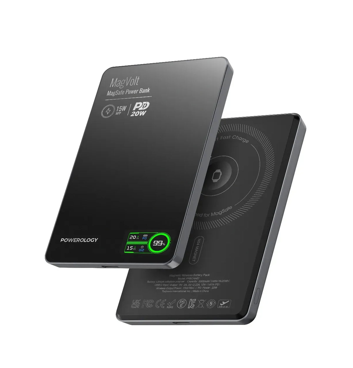 Powerology Mag Volt 5000 m Ah Magnetic Power Bank - Black – image 2