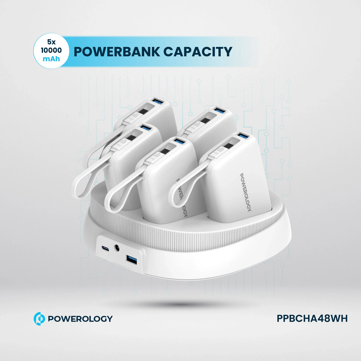 Powerology ×510000 m Ah Power Bank Station - White – image 2
