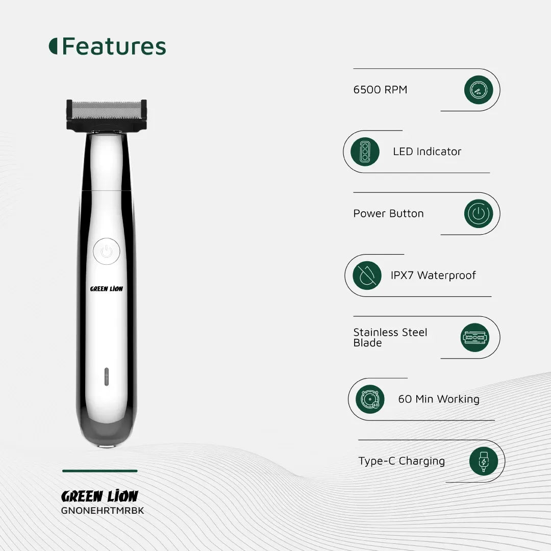 Green Lion One Blade Pro Hair Trimmer Black – image 8