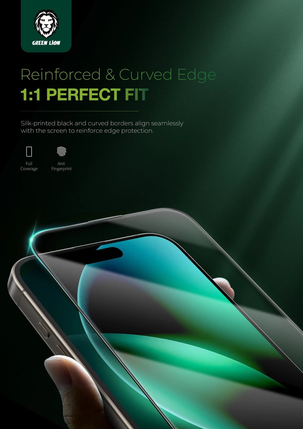 Green Lion 9 HSteve HD Screen Protector - Black Edge/Clear – image 9