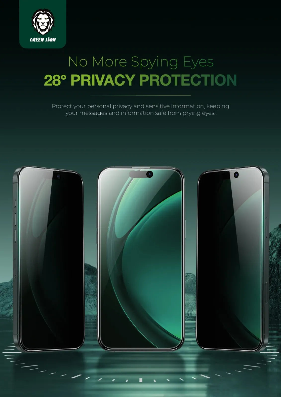 Green Lion 3 DSilicone Plus Screen Protector - Black Edge/Privacy – image 9