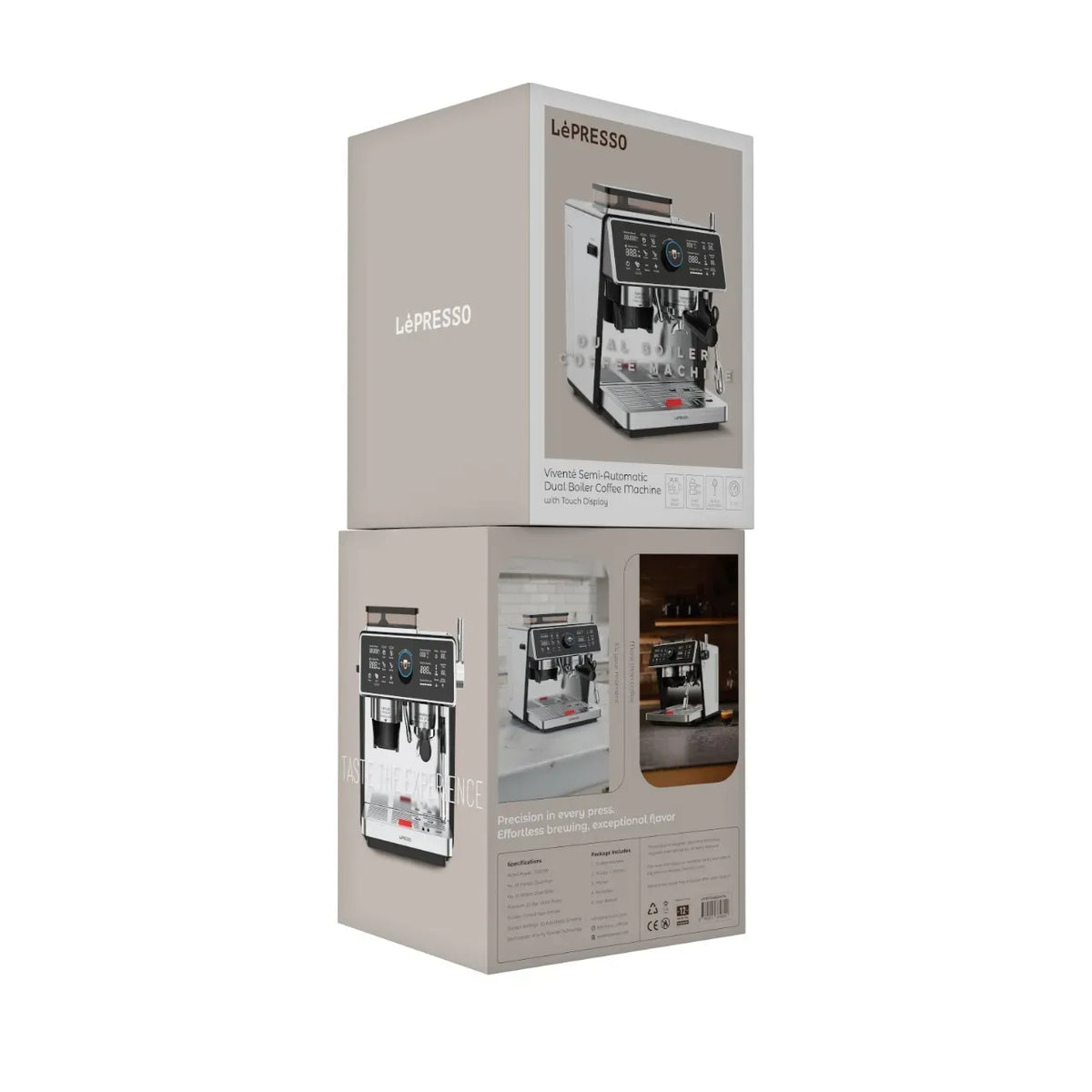 LePresso Vivente Semi Automatic Dual Boiler Coffee Machine with Touch Display Silver – image 2