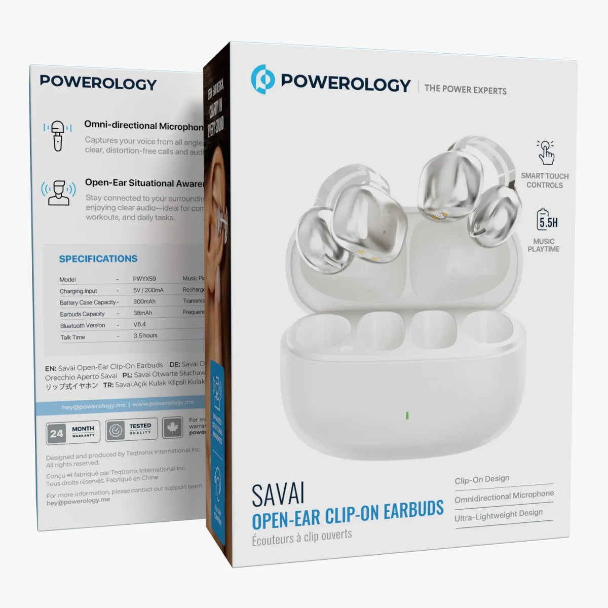 Powerology Savai Open-Ear Clip-On Earbuds - White – image 4