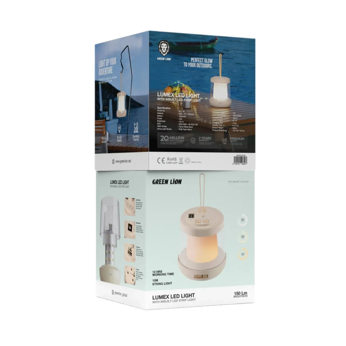 Green Lion Lumex LED with Inbuilt LED Strip Light Beige – image 4