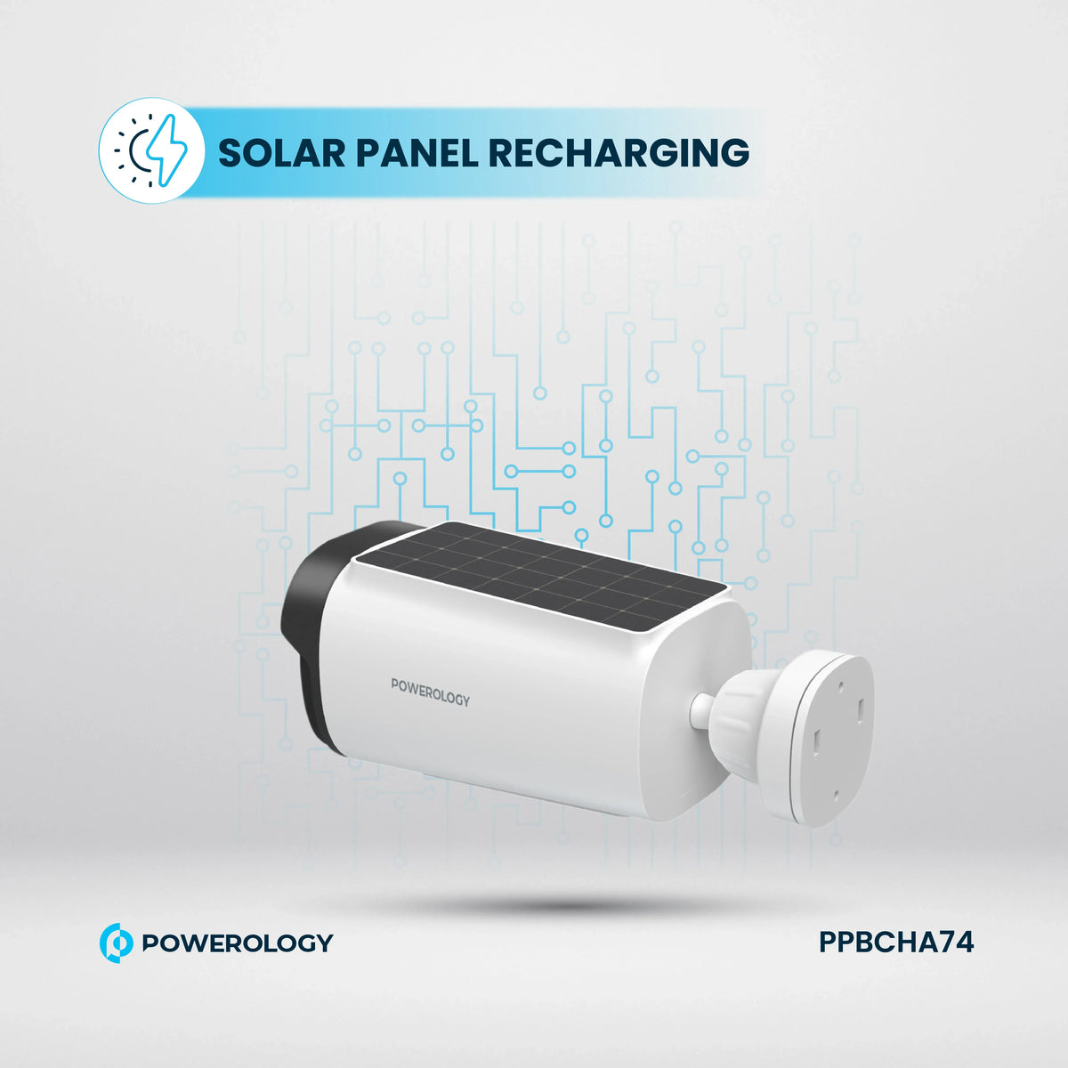 Powerology Built in Solar Outdoor Camera White – image 13