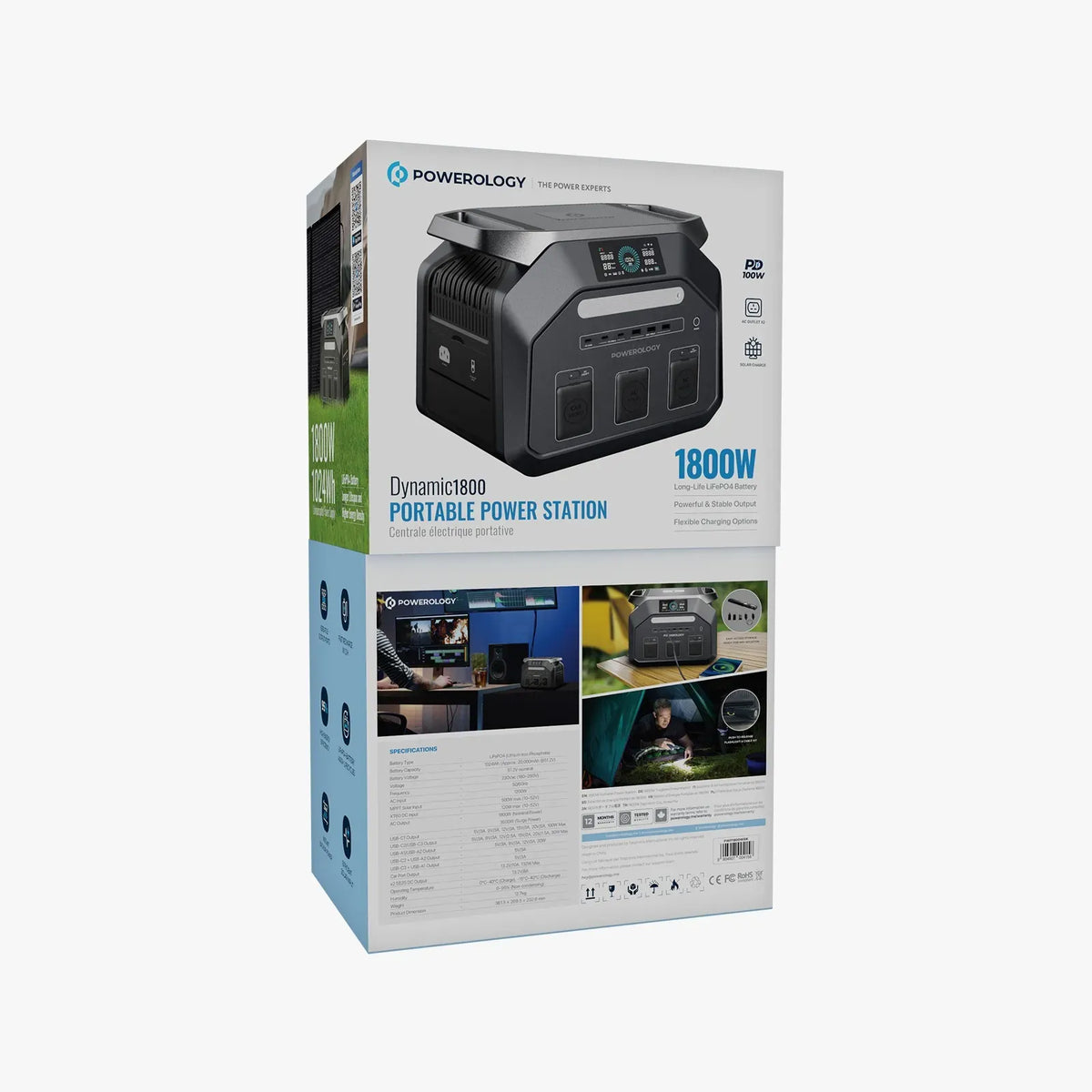 Powerology Dynamic1800 Portable Power Station 1800w Black – image 5