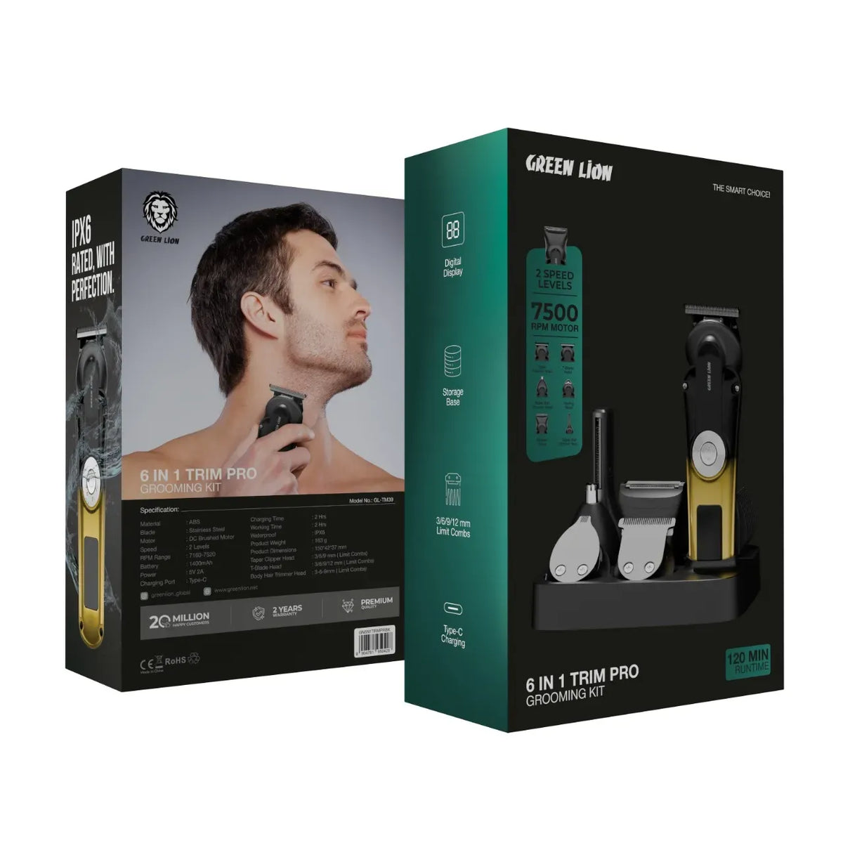 Green Lion 6 in 1 Trim Pro Grooming Kit Black – image 7