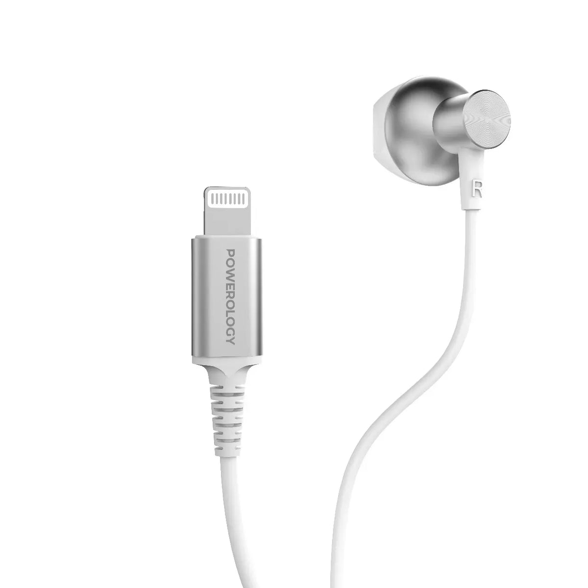 Powerology Lightning Mono Earphone for Iphone and Ipad White – image 5