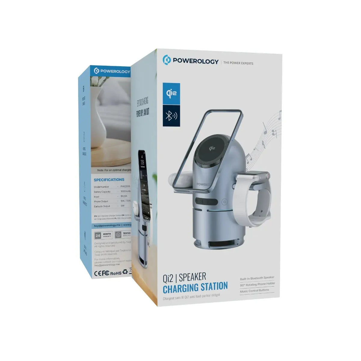 Powerology Qi2 Speaker Charge Station Gray – image 11