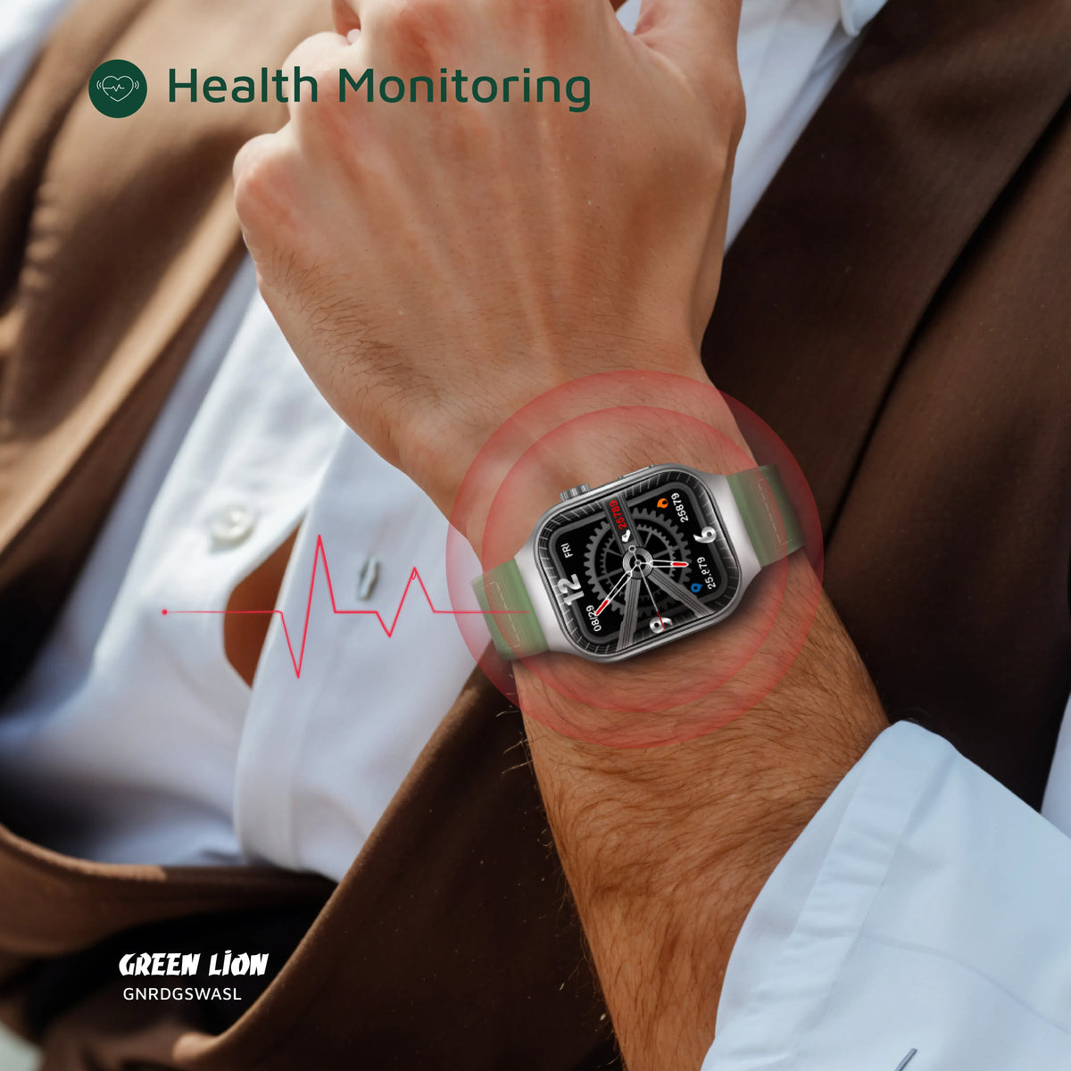 Green Lion Ridge Smart Watch - Silver&Green – image 12