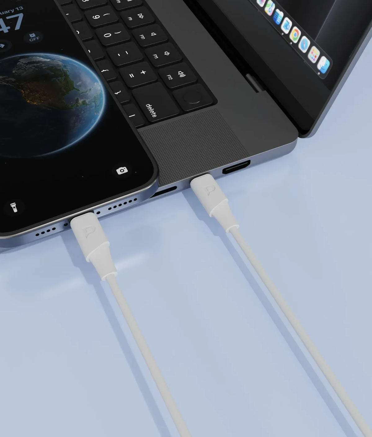 Powerology Power Sync Flex USB-C to Lightning 1.2 M Cable PD 30 W - White – image 2