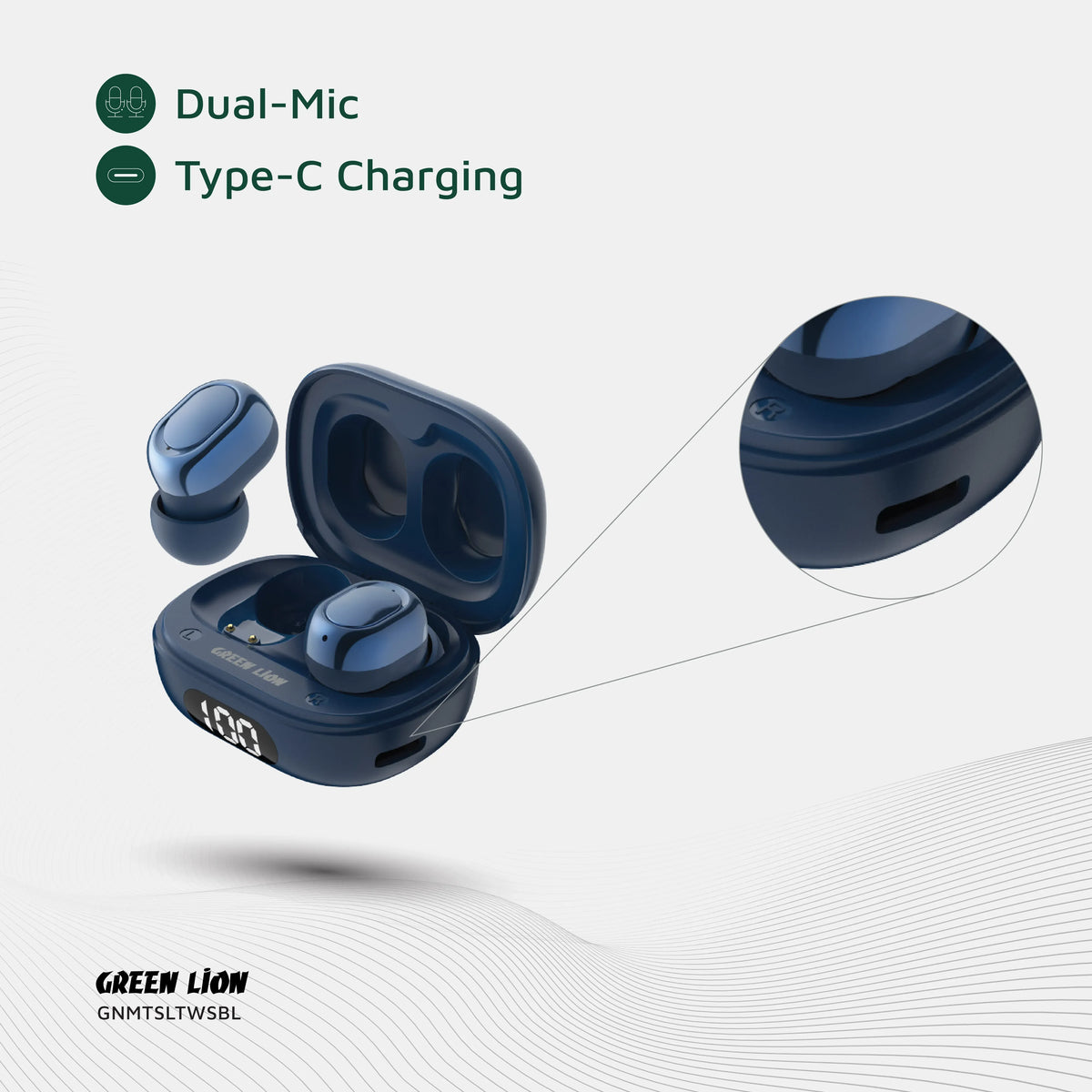 Green Lion Mittersill True Wireless Earbuds - Blue – image 10