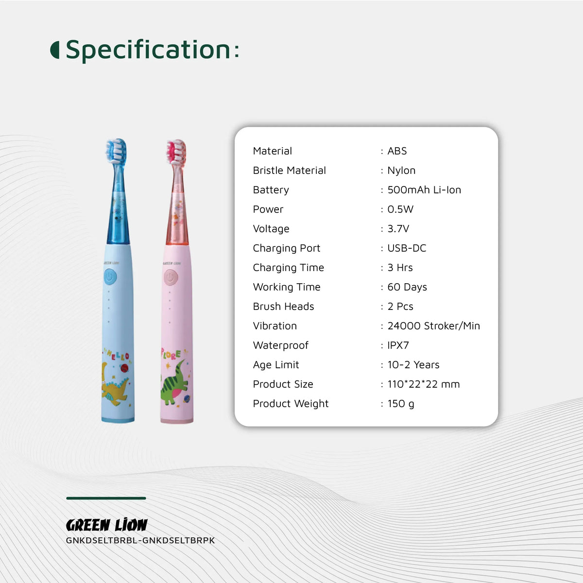 Green Lion Kids Electric Toothbrush - Blue – image 8