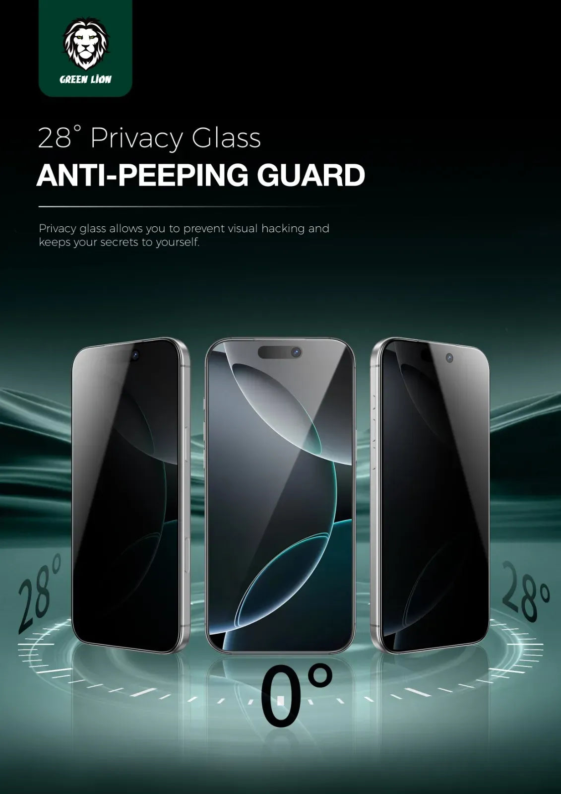 Green Lion 9 HSteve Privacy Screen Protector - Black Edge/Privacy – image 5