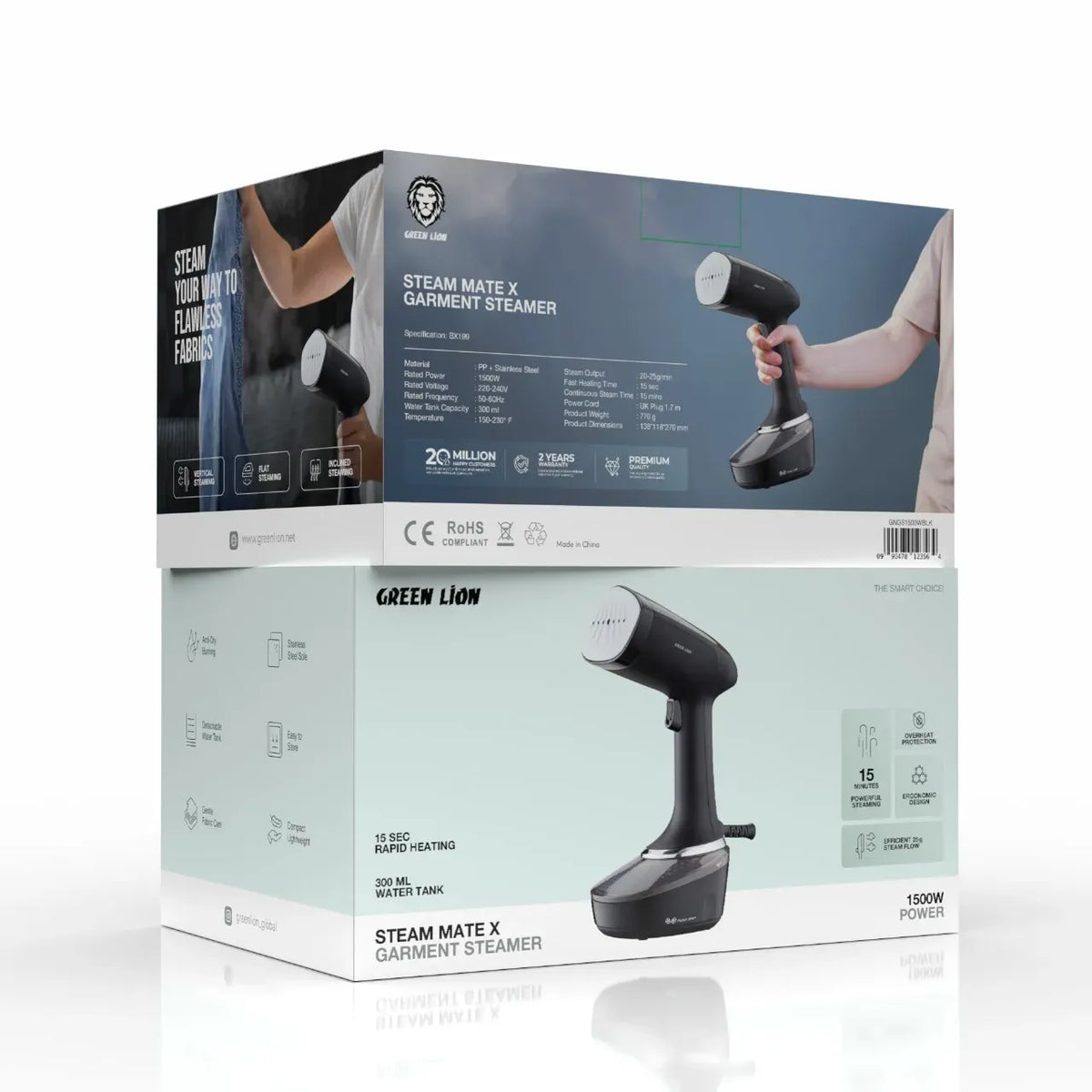 Green Lion Steam Mate X Garment Steamer 1500 W - Black – image 2