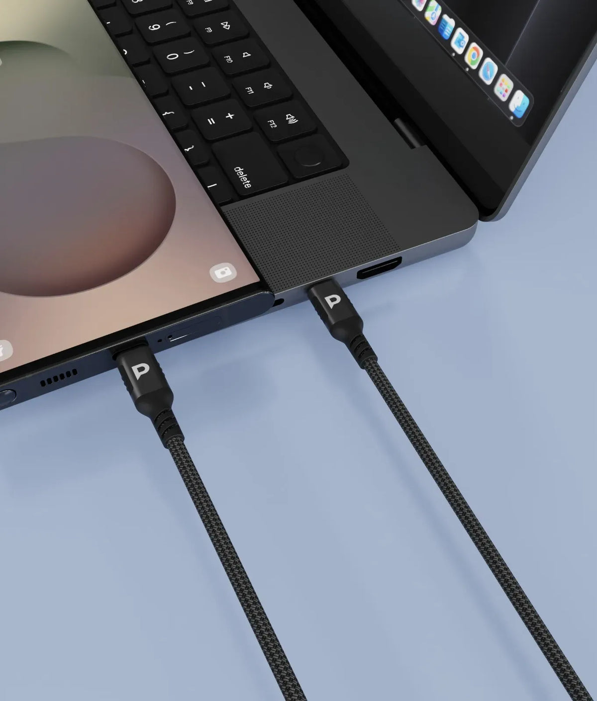 Powerology Power Sync Weave USB-C to USB-C PD 60 W 1.2 MCable - Black – image 3