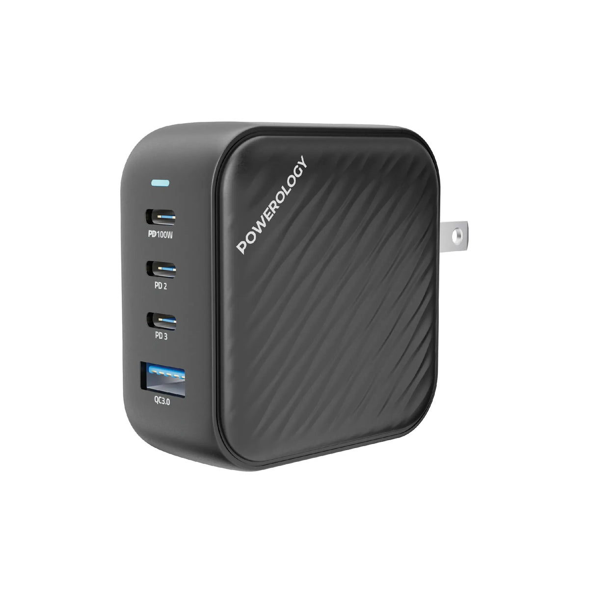Powerology 100 W Triple PDGa N Charger +1 QC 3.0 World Travel Kit - Black – image 9