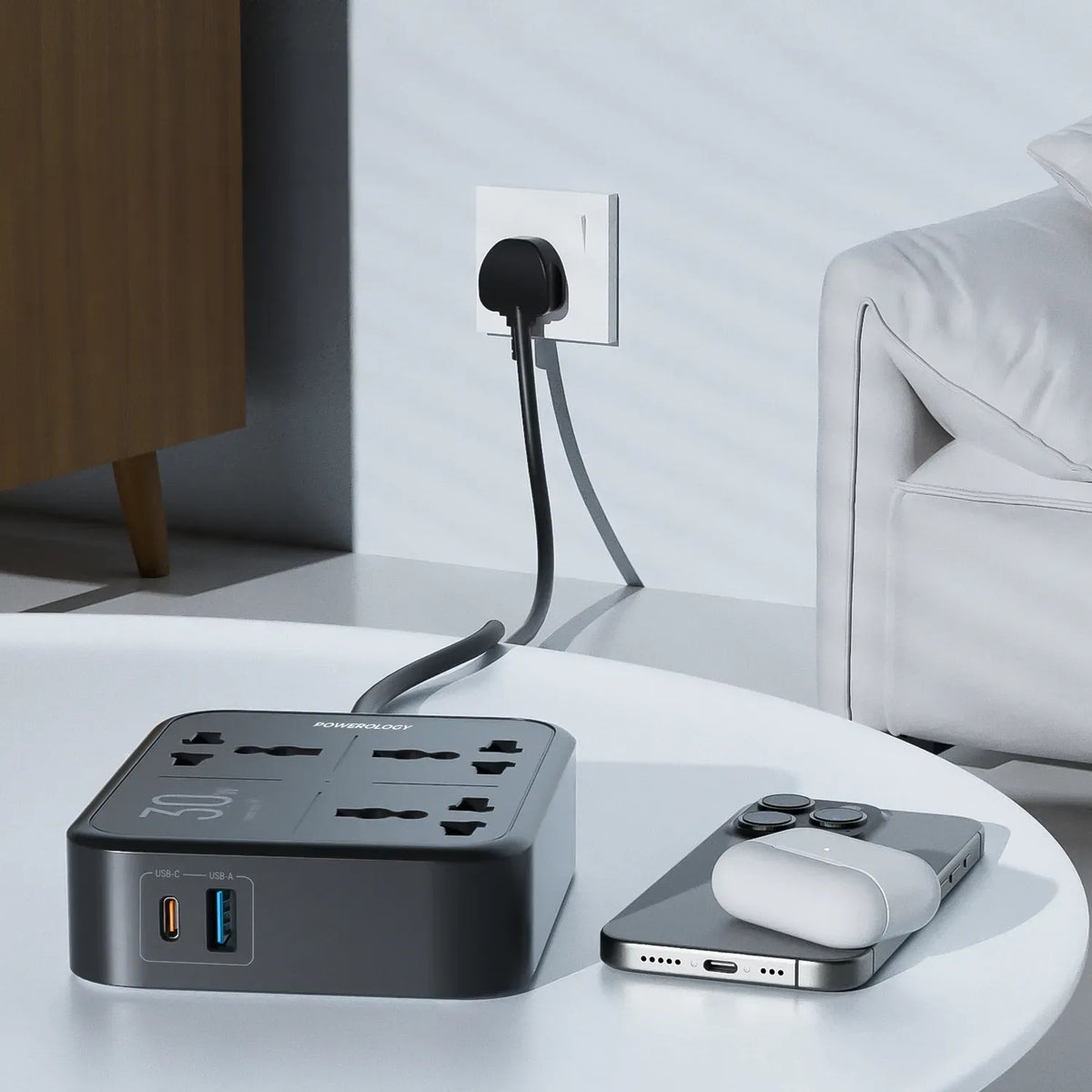 Powerology Power Strip 3250w 3ac Black – image 2