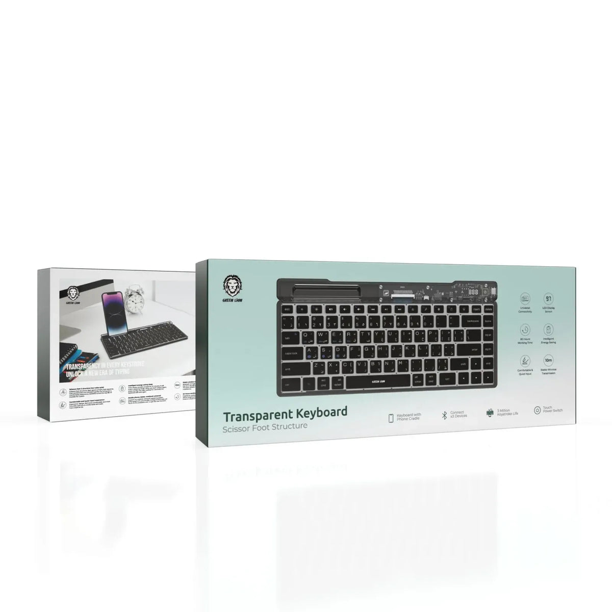 Green Lion Transparent Keyboard Scissor Foot Structure Black – image 3