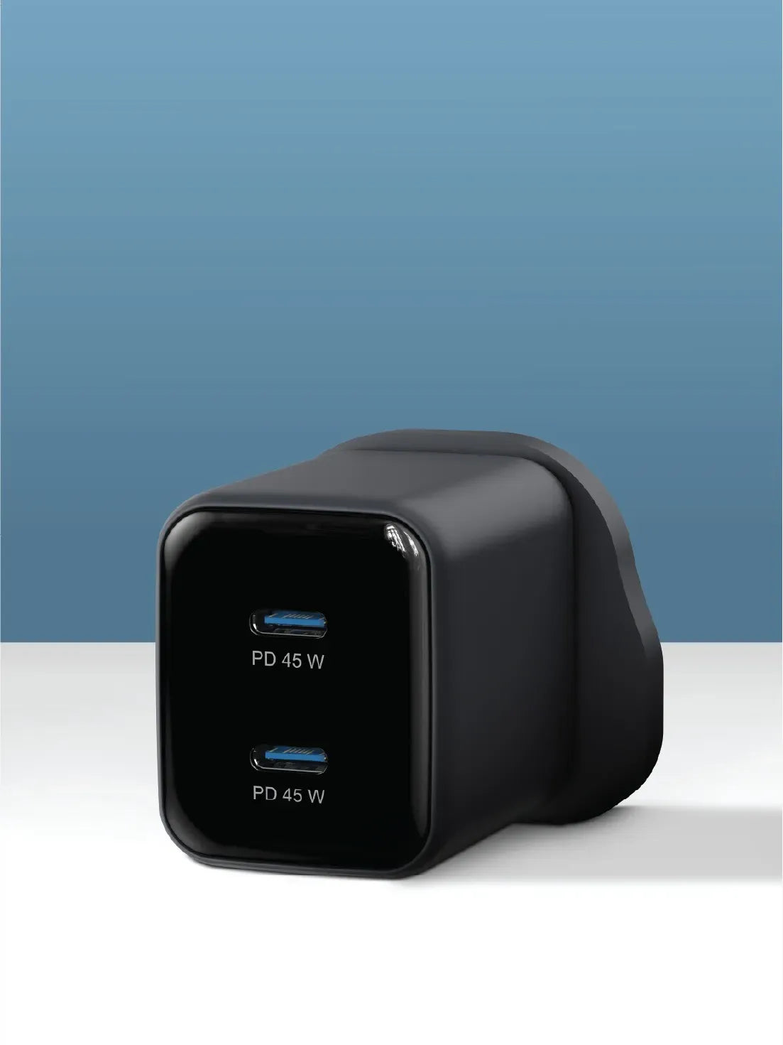 Powerology Volt-X 45 W Dual-Port Ga N Wall Charger Chargeur Mini Ga N 45 W - Black – image 2