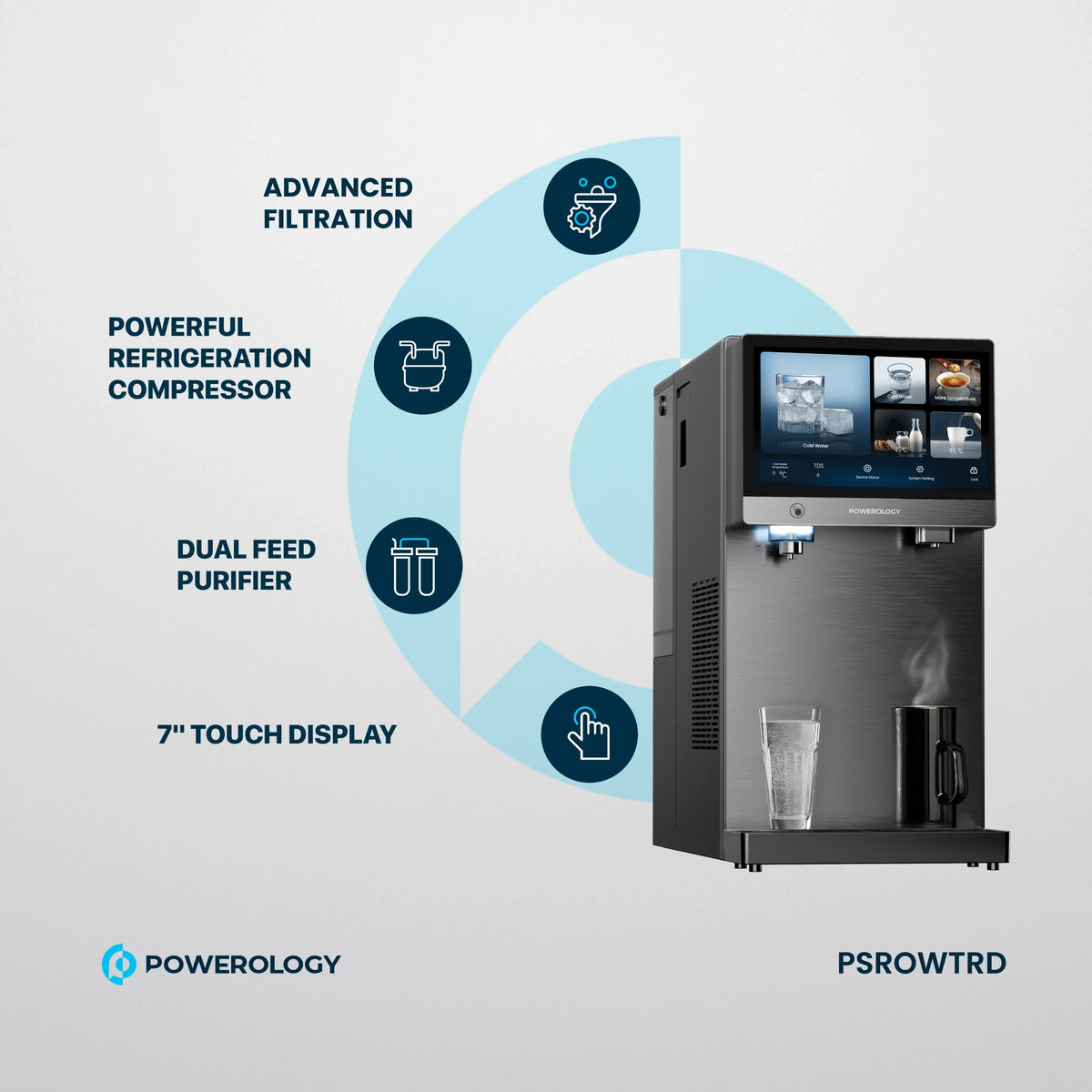 Powerology 4 Stage Reverse Osmosis Water Purifier Dispenser Black – image 1