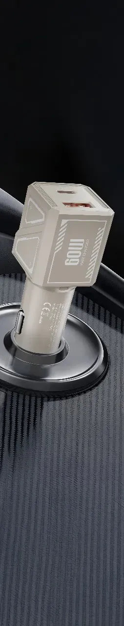 Green Lion Dual Volt Car Charger PD+QC 60 W - Titanium