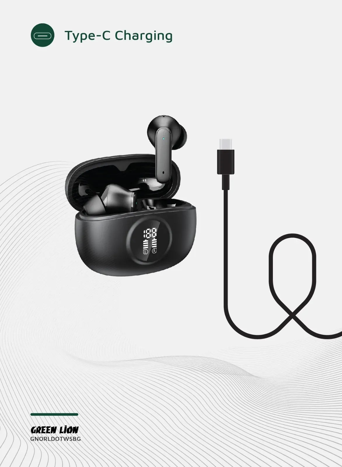 Green Lion Orlando True Wireless Earbuds - Black – image 2