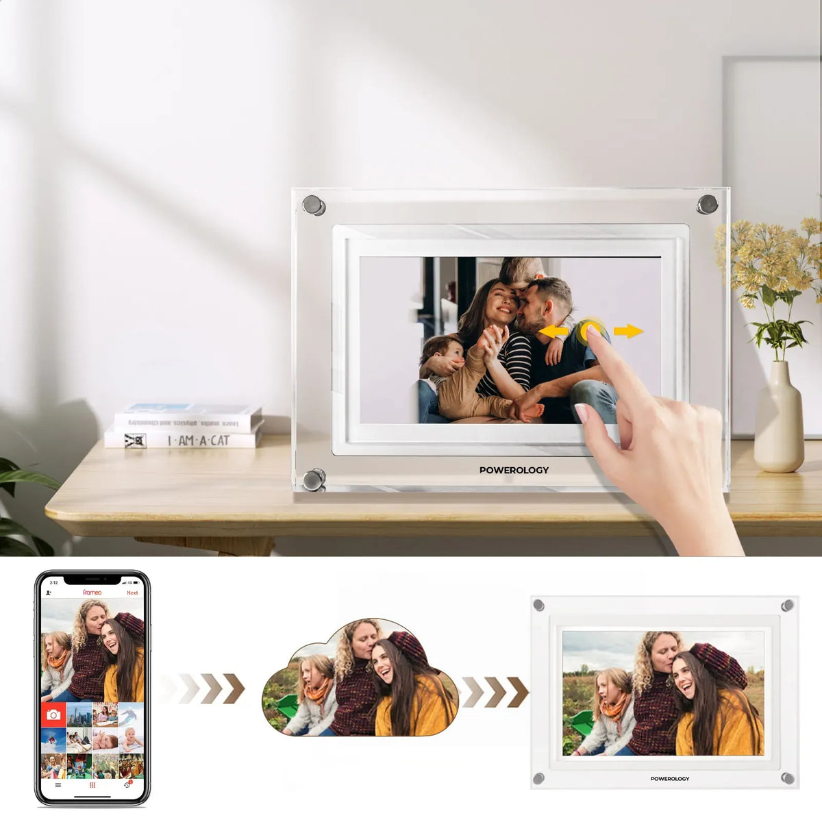 Powerology 7 Smart Frame Digital Photo Display White – image 5