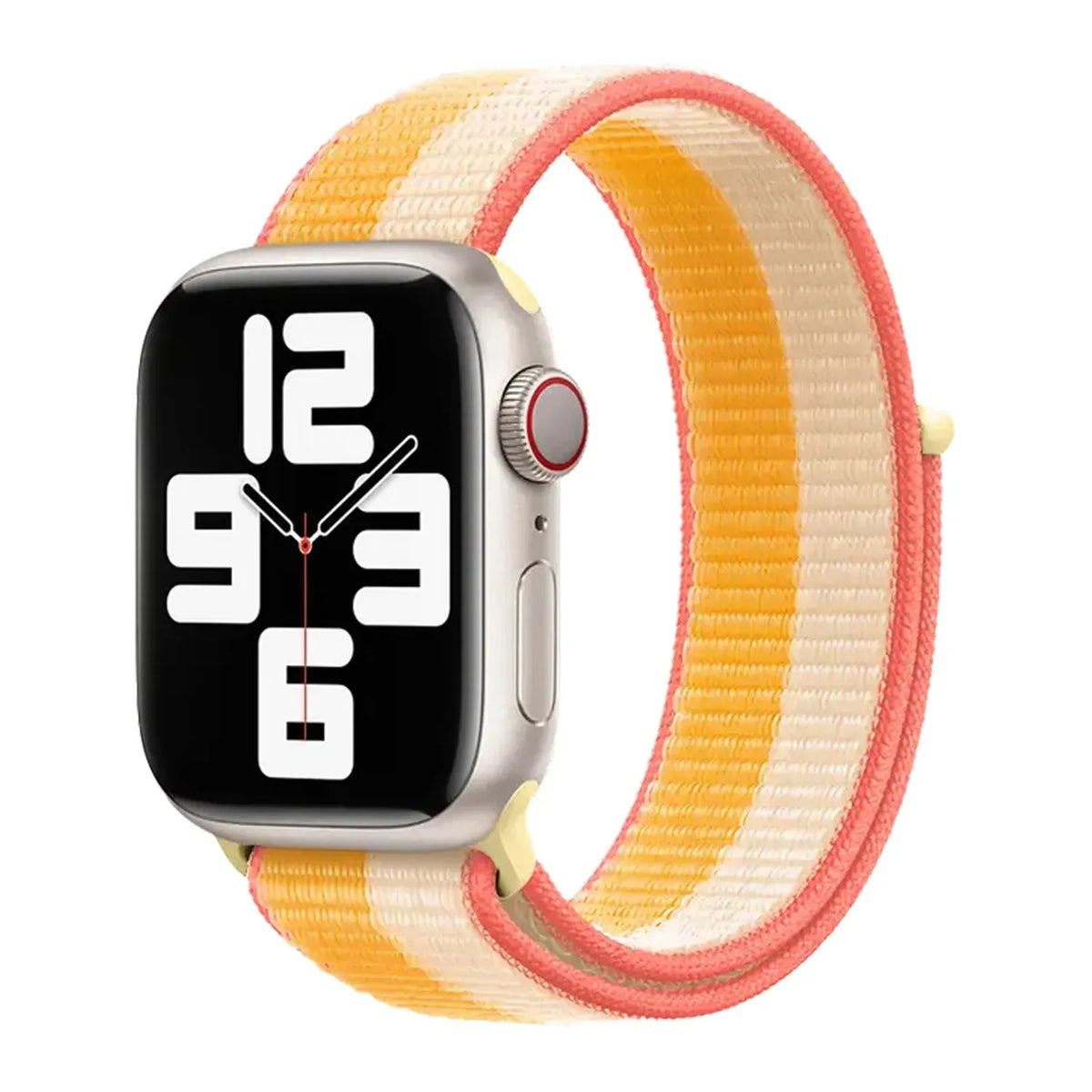 Green Lion Woven Nylon Sport Loop Watch Strap - MilletBeige withWhite – image 2