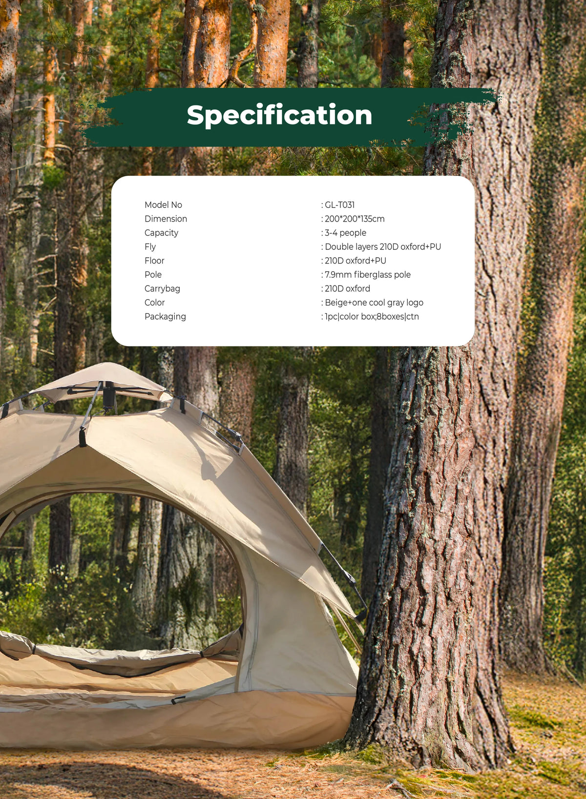 Green Lion Gt 4 Ultimate Camping Tent Biege – image 1