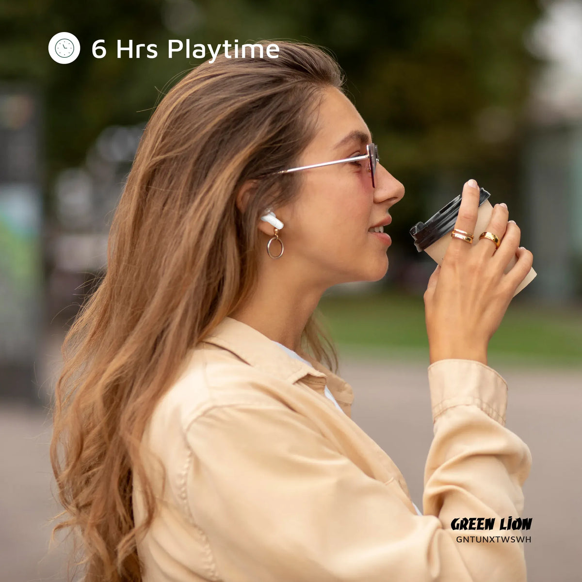 Green Lion Tune XTrue Wireless Earbuds - White – image 14