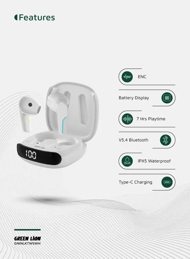 Green Lion Interlaken True Wireless Earbuds - White – image 9