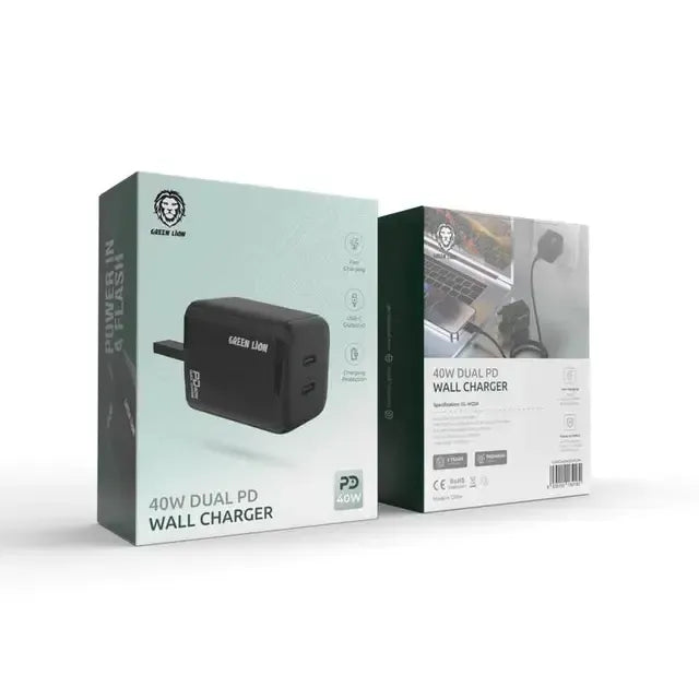 Green Lion 40w Dual PD Wall Charger Black – image 3